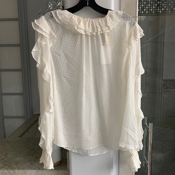 Zimmermann Super 8 Dot Ruffle Silk-Blend Blouse - Picture 4 of 11